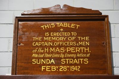 HMAS Perth I Memorial Tablet.