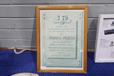 Photo of remebrance plaque for the Perth (I)