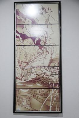 HMAS Perth (I) panel with battle honours