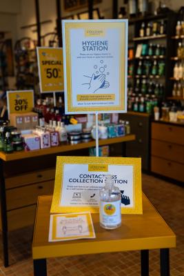 PHOTOGRAPH (DIGITAL): COVID 19 SIGNAGE, L'OCCITANE STORE, ROKEBY ROAD, JUNE 2020