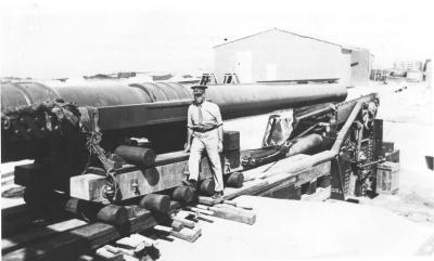 Inter War, Western Australia, Rottnest Island, Oliver Hill. 9.2 inch barrel on skidding sleigh. 1938