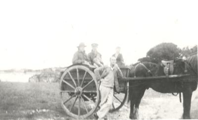 Inter War, Western Australia, Rottnest Island, Bickley Battery, 6 Heavy Battery Royal Australian Artillery, Officers; Mess cart and "Coffin Head"
