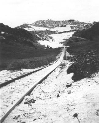 Inter War, Western Australia, Rottnest Island, Military Railroad. Oliver Hill Battery, Spur Line to Engine Room entrance