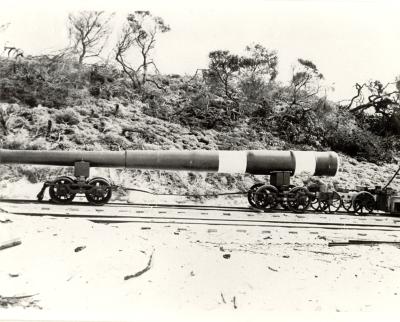 Inter War, Western Australia, Rottnest Island, Military Railroad. 9.2 inch barrel in transit