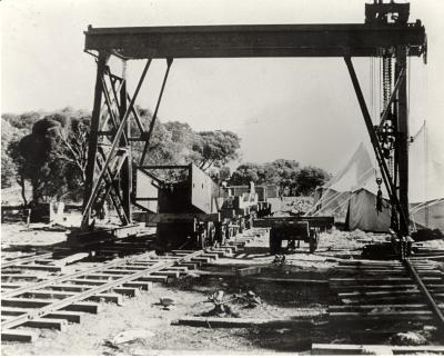 Inter War, Western Australia, Rottnest Island, Military Railroad. Bickley Swamp spur line. 5 Fortress Company, Royal Australian Engineers, 1935