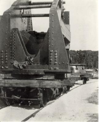 Inter War, Western Australia, Rottnest Island, Military Railroad, 9.2 inch gun body on rolling stock