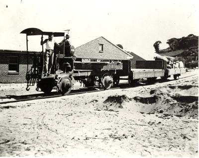 Inter war, Western Australia, Rottnest Island, Military Railroad. Locomotive Crayfish