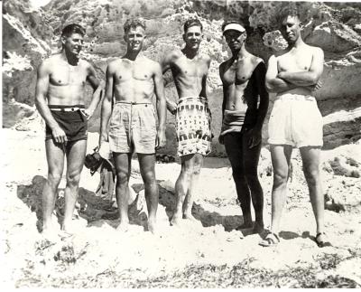 Inter War, Western Australia, Rottnest Island, 5 Fortress Company, Royal Australian Engineers. Swimming party