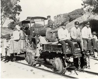 Inter War, Western Australia, Rottnest Island, Military Railroad. Crayfish Engine, 1936