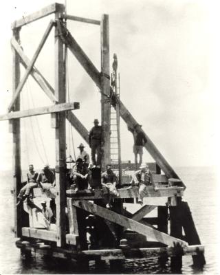 Inter war, Western Australia, Rottnest Island, Army Jetty, Heavy Lift Gantry, Construction, 6 Heavy Battery Royal Australian Artillery, 1937