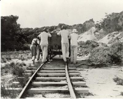 inter war, Western Australia, Rottnest Island, Military Railroad. 6 Heavy Battery, Royal Australian Artillery, manual moving wagon