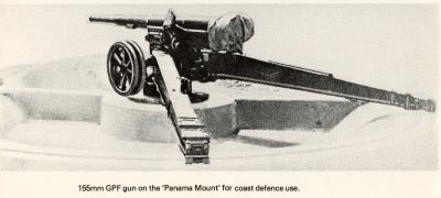 World War 2, Western Australia, Fortress Fremantle, Panana Mount design for 155 mm GPF (Grande Puissace Filloux) gun