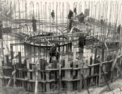 World War 2, Western Australia, Fortress Fremantle. Garden Island, Scriven Battery under construction 1943