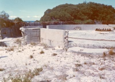 Post 1945, Western Australia, Rottnest Island, Bickley Battery. Gun emplacement 1974