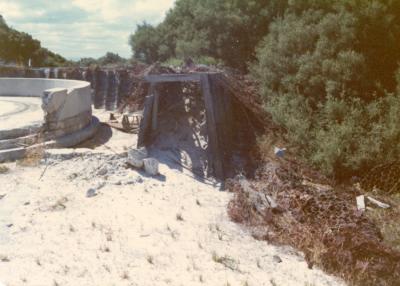 post 1945, Western Australia, Rottnest Island, Bickley Battery. Gun emplacement and Blast Bund 1974