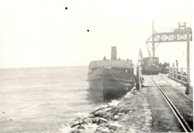 Inter War, Western Australia, Rottnest Island, Army Jetty. "Zephyr" and Army vehicles