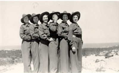 World war 2, Australia, Western Australia, Rottnest Island. Oliver Hill Battery. Australian Womens Army Service, Named Group, 1943