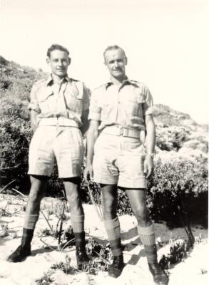 Western Australia, Rottnest Island. Soldiers in summer uniform, Colin JONES and Jim SPENCER