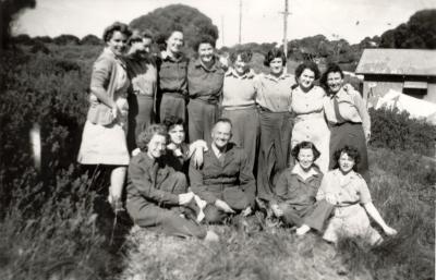 World War 2, Western Australia, Rottnest Island, Bickley Australian Womens Army Service Camp, Informal photo with names