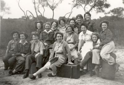 Western Australia, Rottnest Island, Bickley Australian Womens Army Service Camp, Informal photo with names