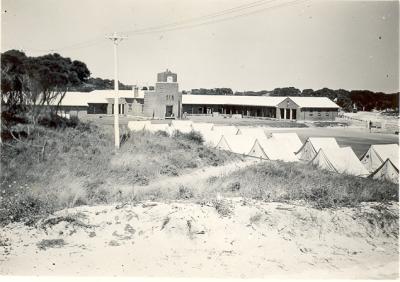 World war 2, Western Australia, Rottnest Island. Kingstown Barracks, Supplemental tented accommodation on terraces