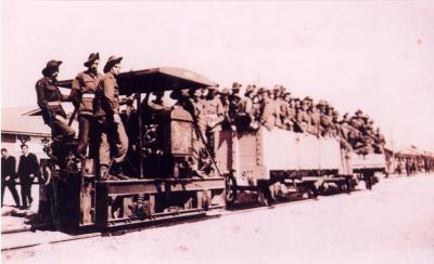 Wprld War 2, Western Australia, Rottnest Island, Military Railroad, Battalion Camp, Troops transported to Oliver Hill.