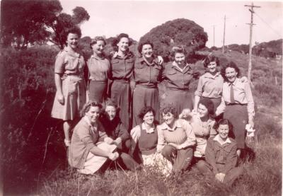 World war 2, Western Australia, Rottnest Island.  Bickley Camp. Australian Womens Army Service. Named Group, 1944