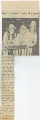 1971 Third World Netball Tournament Article > Netball team to world games