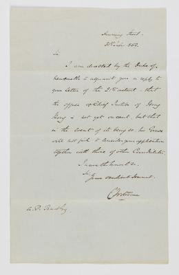 LETTER, ACKNOWLEDGEMENT TO ARCHIBALD PAULL BURT RE CHIEF JUSTICE APPLICATION HONG KONG