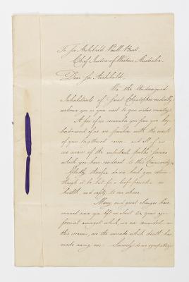 LETTER, FROM THE INHABITANTS OF ST CHRISTOPHER TO ARCHIBALD PAULL BURT