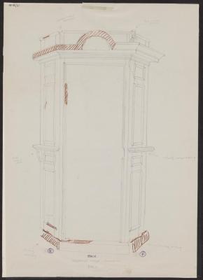 PLAN: SKETCH OF COLISEUM TICKET BOX PRIOR TO RESTORATION (BACK)