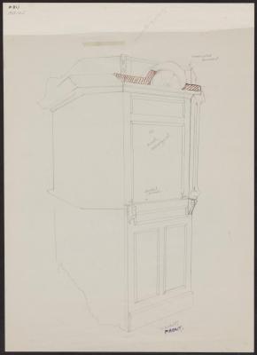 PLAN - SKETCH OF COLISEUM TICKET BOX PRIOR TO RESTORATION (FRONT)