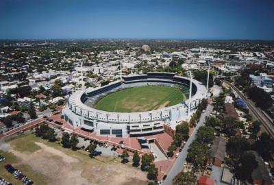 PHOTOGRAPH: AERIAL PHOTOGRAPH OF SUBIACO OVAL, SUBIACO ROAD AND THE RAILWAY