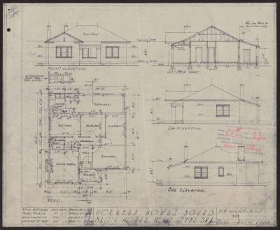 PLAN: 'WORKERS HOMES BOARD BRICK HOUSE, W.H.T. TYPE 58A', FOR LOT 419 LUTH AVE, DAGLISH 1945