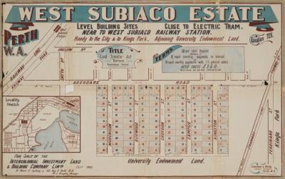 ESTATE PLAN (DIGITAL): WEST SUBIACO ESTATE, PERTH WA, 1916