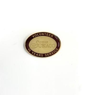 BADGE: CITY OF SUBIACO VOLUNTEER, 15 YEARS OF SERVICE