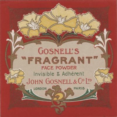 Gosnell's Fragrant Face Powder label (red)