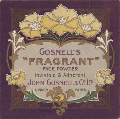 Gosnell's Fragrant Face Powder label (purple)