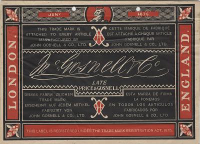 John Gosnell's & Co. Trademark label