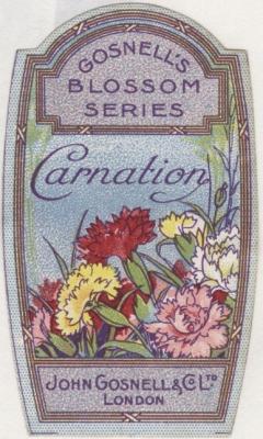 Carnation, Gosnell's Blossom Series label
