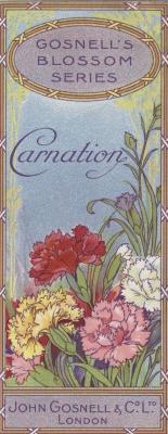 Carnation, Gosnell's Blossom Series label 