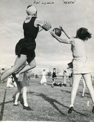 Photograph: Netball Match, Action, Pat Lynch Jumping