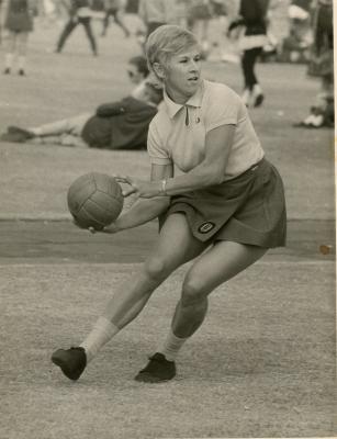 Photograph: Gaye Teede, Action, Bedford Districts Youth Club, Grass Court