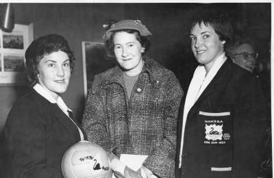 Photograph: 1958 All Australia Tournament, Official Function, 3 People