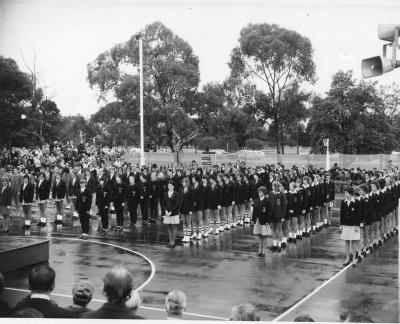Photograph: 1975 All Australia Tournament, Opening Ceremony, Team Presentations
