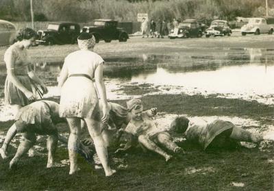 Photograph: 6 Players in the Mud of Langley Park