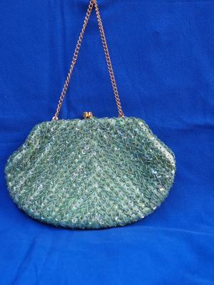 Pale green beaded bag