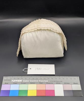 BONNET: BABY'S BONNET, CROCHETED IN FINE COTTON, CREAM