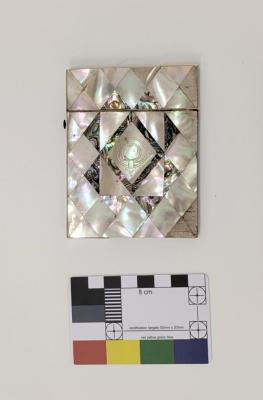 VISITING CARD CASE: MOTHER OF PEARL