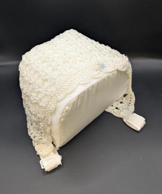 BONNET: BABY'S, UNFINISHED, IVORY TATTING